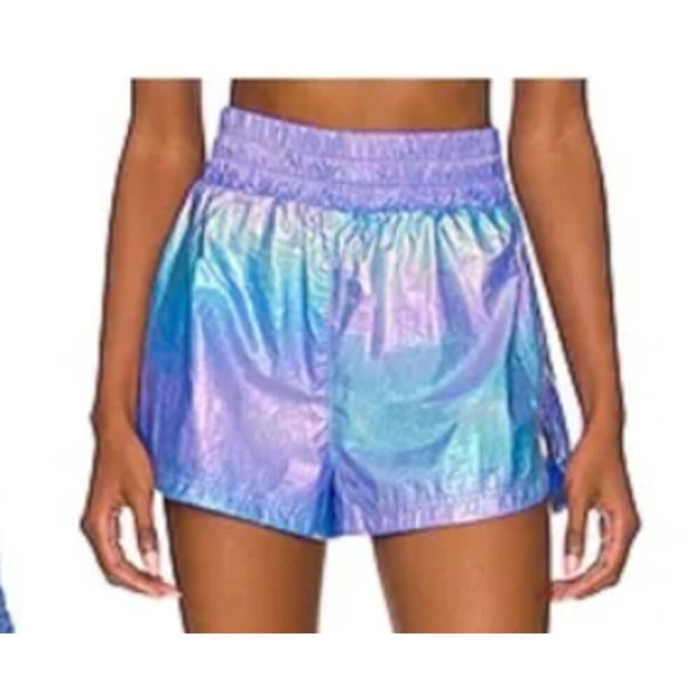 EleVen by Venus Williams Iridescent Blue and Purple Athletic Shorts
